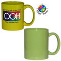 11 Oz. Lime Green Stoneware Mug - 4-Color Process
